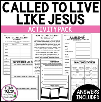 Preview of Called to Live Like Jesus - Activity Pack