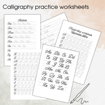 Fancy Copperplate Script Worksheet For Adult, Copperplate Calligraphy  Self-learning PDF With Guideline