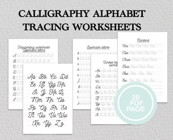Preview of Calligraphy Workbook, Beginner Hand Lettering, Calligraphy Practice Sheets
