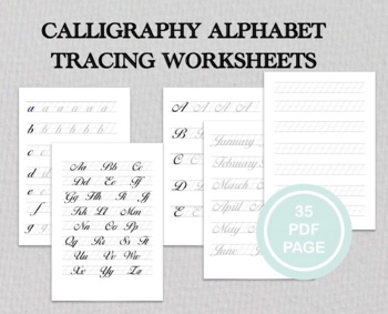 Preview of Calligraphy Worksheets, Calligraphy Practice Sheets,Modern Calligraphy,