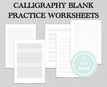 Preview of Calligraphy Worksheets, Printable Calligraphy  Practice Sheets, Lettering