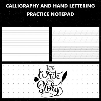 Preview of Calligraphy and Hand Lettering Practice Notepad: Calligraphy Practice Sheets