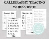 Calligraphy tracing worksheets, handlettering practice, fo