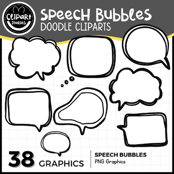 Preview of Speech Bubbles or Callouts Doodle Clipart Set - PNG Images