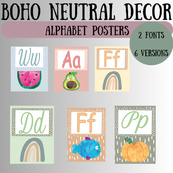 Preview of Neutral Calm Alphabet Posters | Rainbow Alphabet Posters | Boho Decor | Photos