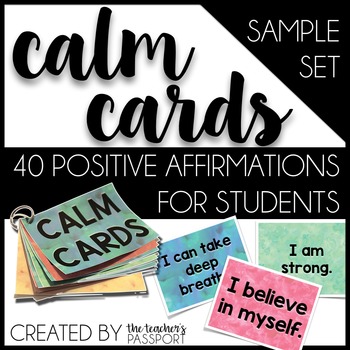Preview of Calm Cards: Positive Affirmations for Kids [Sample Set]