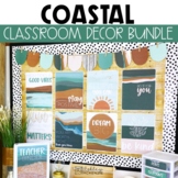 Modern Coastal or Ocean Classroom Decor Bundle | Editable 