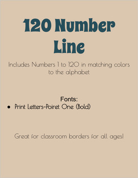 Preview of Calm Color Number Line (120)
