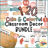 Calm & Colorful Classroom Decor Theme BUNDLE