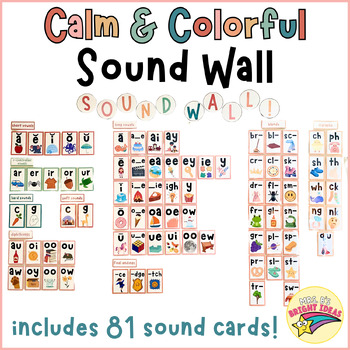 Preview of Calm & Colorful Sound Wall | Phonics Posters