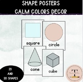 Calm Colors 2D and 3D Shape Posters