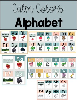 Preview of Calm Colors Classroom Alphabet *Real Pictures and Clipart*