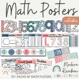 Calm Colors Decor | Math Posters Bundle | MODERN RAINBOW C