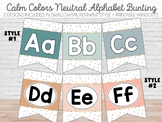 Calm Colors Neutral Alphabet Bunting Swallowtail Style | P