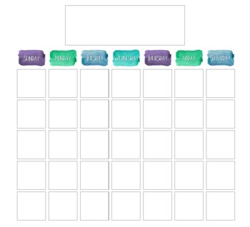 Download Calm & Cool Watercolor Classroom Calendar Set by Miss Lulu | TpT