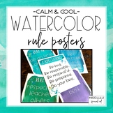 Calm & Cool Watercolor Classroom Rules {Editable}