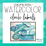 Calm & Cool Watercolor Clock Labels