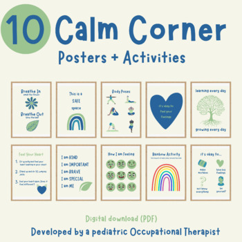 Preview of Calm Corner Activities and Poster Bundle for the Classroom