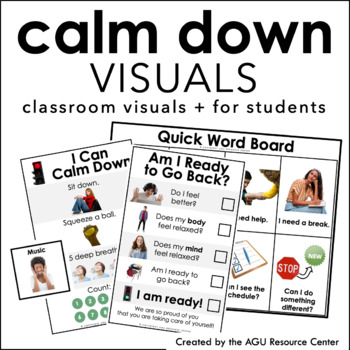 Preview of Calm Down Corner | Calming Strategies | Self-Regulation Visuals
