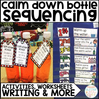 Preview of Calm Down or Sensory Bottles - Sequencing the Steps to Create a Calm Down Bottle