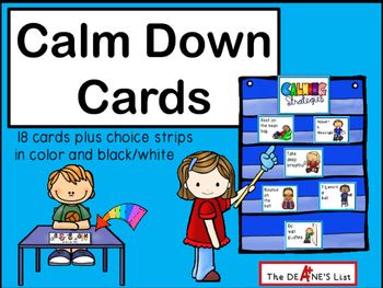 Preview of Calm Down Cards: Strategies for Staying Calm - Visual Supports