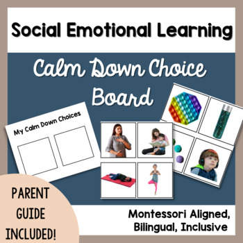 Preview of Calm Down Choice Board Bilingual Social Emotional Learning