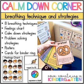 Preview of Calm Down Corner Breathing Posters And Strategies