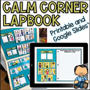 Preview of Calm Down Corner Coping Skills Lapbook (includes Google Slides (TM) Version)