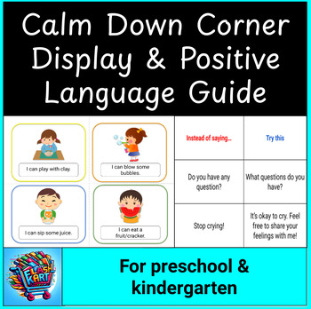 Preview of Calm Down Corner Flashcards & Positive Language Guide for Parents and Teachers
