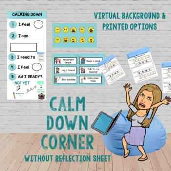 Calm Down Corner (In person an Virtual options) by Wanderlust Teacher