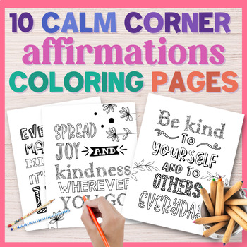 Preview of Calm Down Corner Kit Binder Coloring Pages Sign Calming Peace Zen Den Cool Down