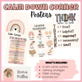 Boho Rainbow Neutral Calm Down Corner Posters