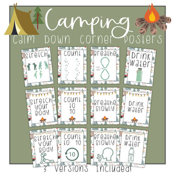 Calm Down Corner Posters |Camping Theme Posters | Camping Class Decor