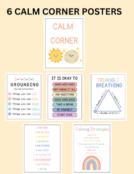 Preview of Calm Down Corner Posters | Social Emotional Learning | Classroom Decor
