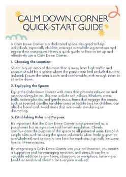 Preview of Calm Down Corner Quick-Start Guide