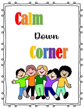 Calm Down Corner Sign and Calm Down Kit Labels by Positive Pre-K Corner