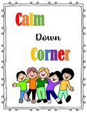 Calm Down Corner Sign and Calm Down Kit Labels