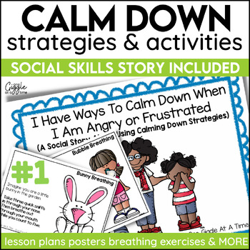 Preview of Social Story When I Am Frustrated Calm Down Corner Strategies Posters Activities