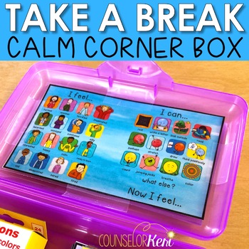 Preview of Calm Down Kit Small Box Printables with Coping Skills Cards