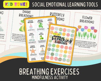 Preview of Breathing Exercise Bundle | Activity for mindfulness, SEL, relaxation, behavior