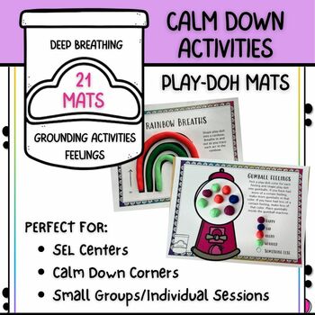 Preview of Calm Down Play Doh Mats, Breathing Activities, Feelings & Emotions, SEL Centers