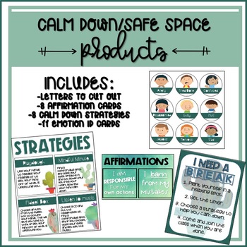 Preview of Calm Down/Safe Space Products
