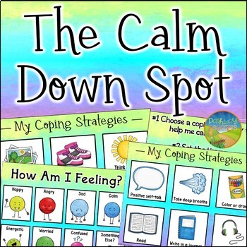 Preview of Calm Down Spot - Editable Coping Strategies Corner for Managing Emotions