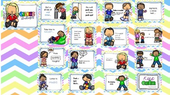 Preview of Calm Down Strategies Printable Cards