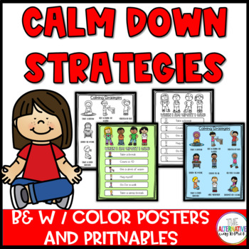 Preview of Calm Down Strategies: Visuals, Poster, & Printable