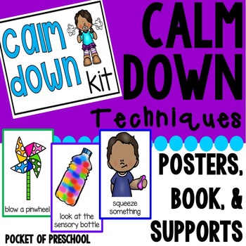 Preview of Calm Down Techniques - Calm Down Corner, Books, Posters, and Supports