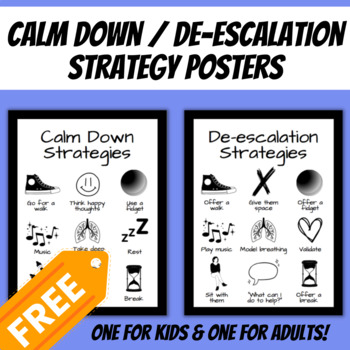 Preview of Calm Down and De Escalation Posters For Kids and Adults