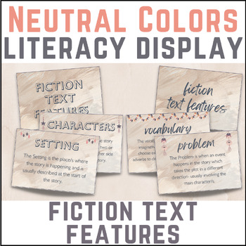Preview of Calm Neutral Boho FICTION TEXT FEATURES Posters | Back to School