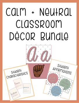 Preview of Calm + Neutral Classroom Decor Bundle