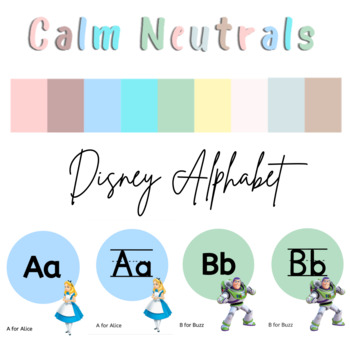 Preview of Calm Neutral Disney Alphabet